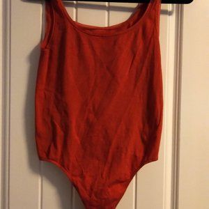 Wolford "Opaque Natural" String Bodysuit (Orange)